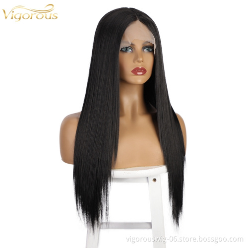 Lace Front Wig Straight Hair Color Long Wigs Glueless Heat Resistant Fiber Hair Synthetic Lace Front Wigs for Fashion Women